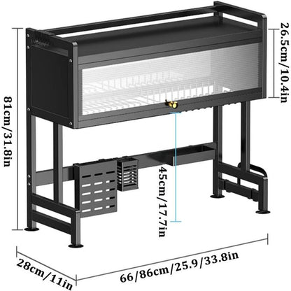 Égouttoir à Vaisselle au-Dessus de l'évier à 3 Niveaux en Acier Inoxydable (86cm)