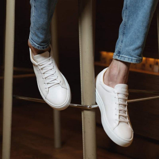 Sneakers en cuir Diego (Blanc) - Hommes