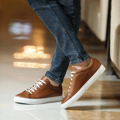 Sneakers en cuir Diego (Tabac) - Hommes