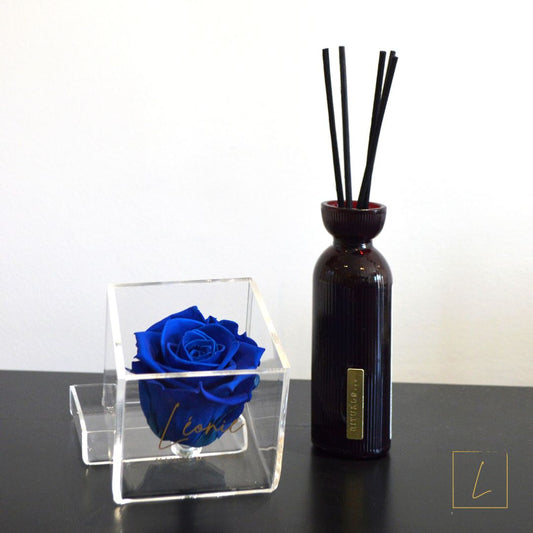 Boite De Rose Eternelle Ocean Blue Premium Acrylique à Couvercle - Léonie®