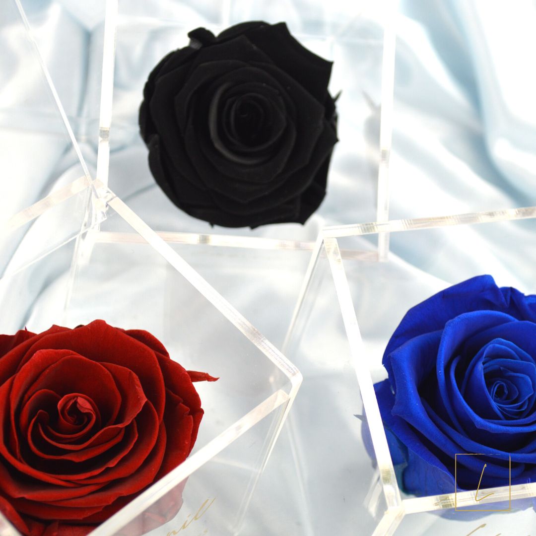 Boite De Rose Eternelle Royal Red Acrylique à Clapet - Léonie®