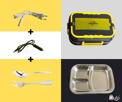 Lunch Box Isotherme électrique en Inox (prise murale + prise voiture)