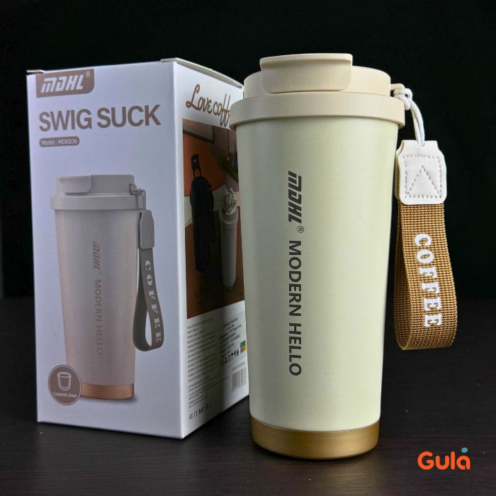Mug Isotherme Elegant Premium - Thermos en Acier inoxydable & Céramique