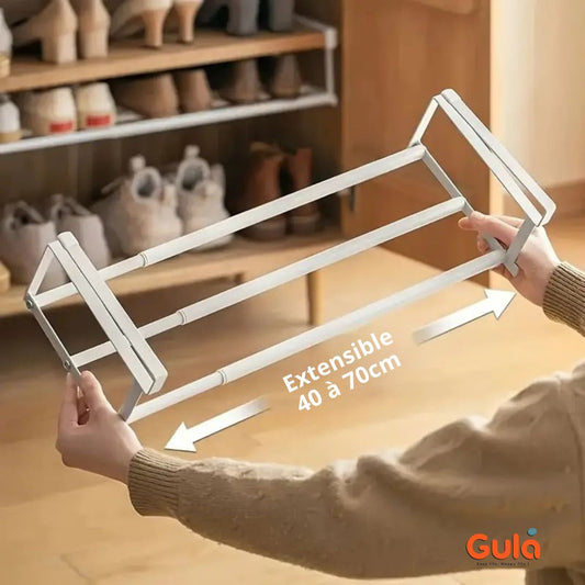 Organisateur d'étagères extensible pour chaussures, cuisine, sdb, livres etc