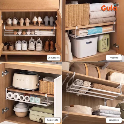 Organisateur d'étagères extensible pour chaussures, cuisine, sdb, livres etc