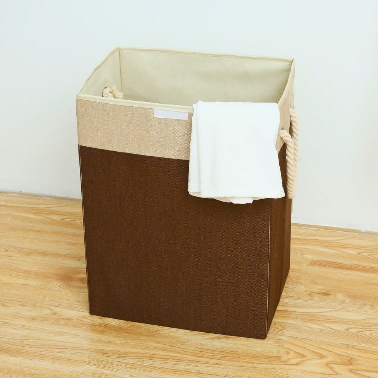 Panier Sac à Linge BALI (Beige) 80L avec Cordes en coton 56x42x30cm
