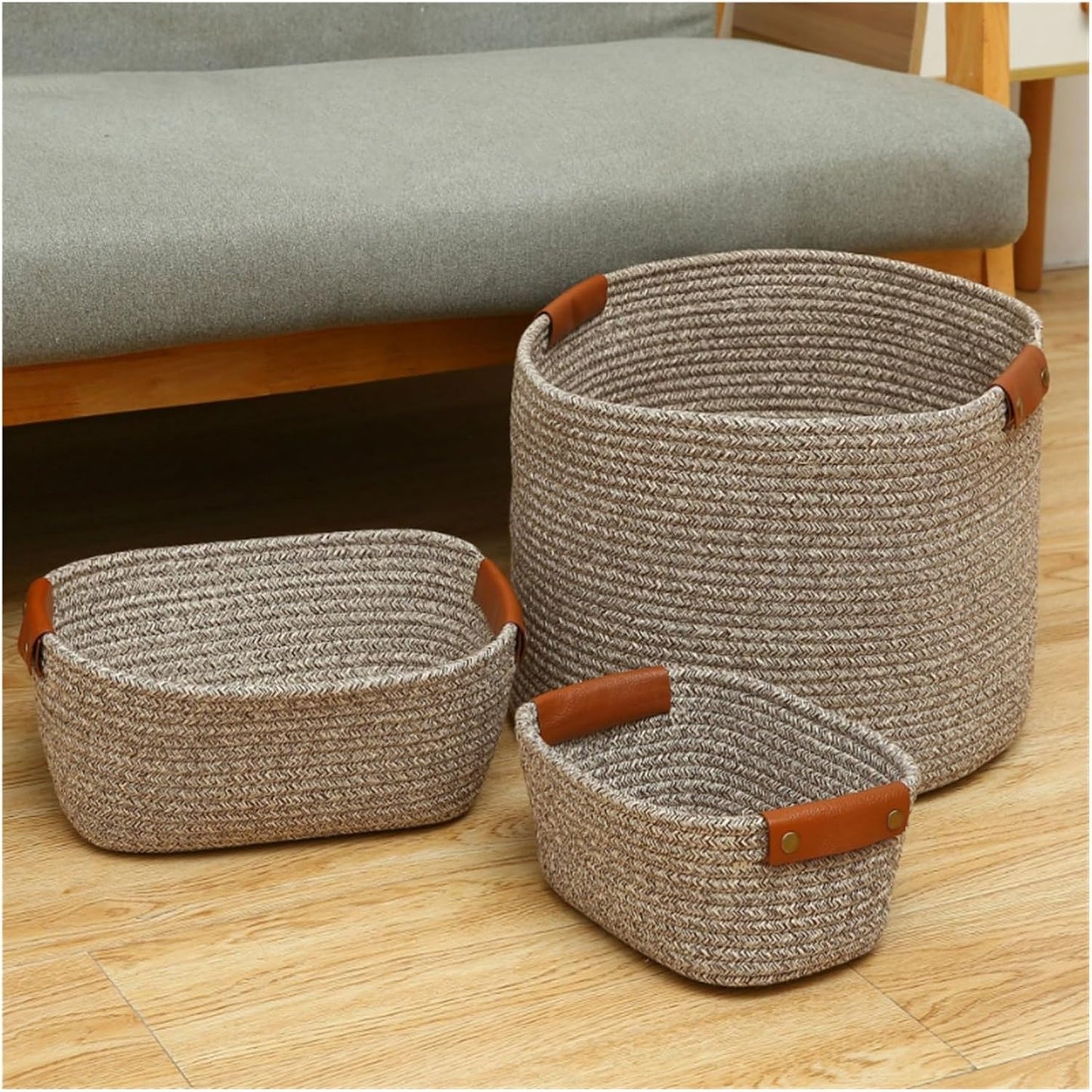 Sets de 2 et 3 Paniers de Rangement Boho - Greige