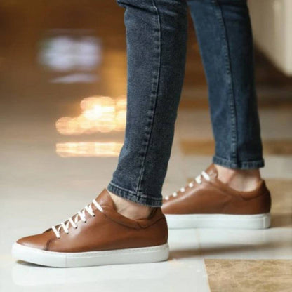 Sneakers en cuir Diego (Tabac) - Hommes