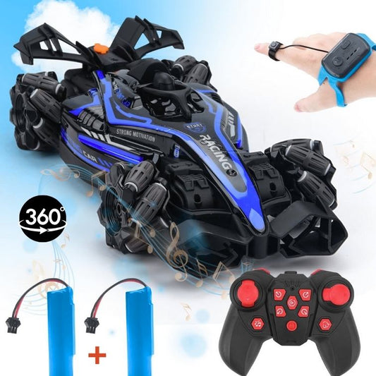 Voiture Télécommandée Racing & Drift avec Contrôle Gestuel Intelligent fumée et Mouvements 360° - Bleu Édition Spéciale